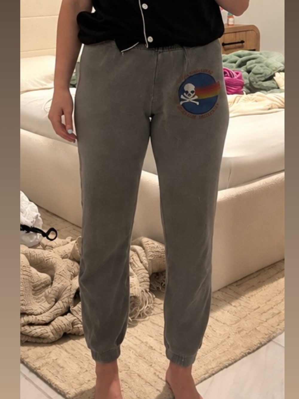 Aviator Nation Gray Rainbow Logo Sweatpants